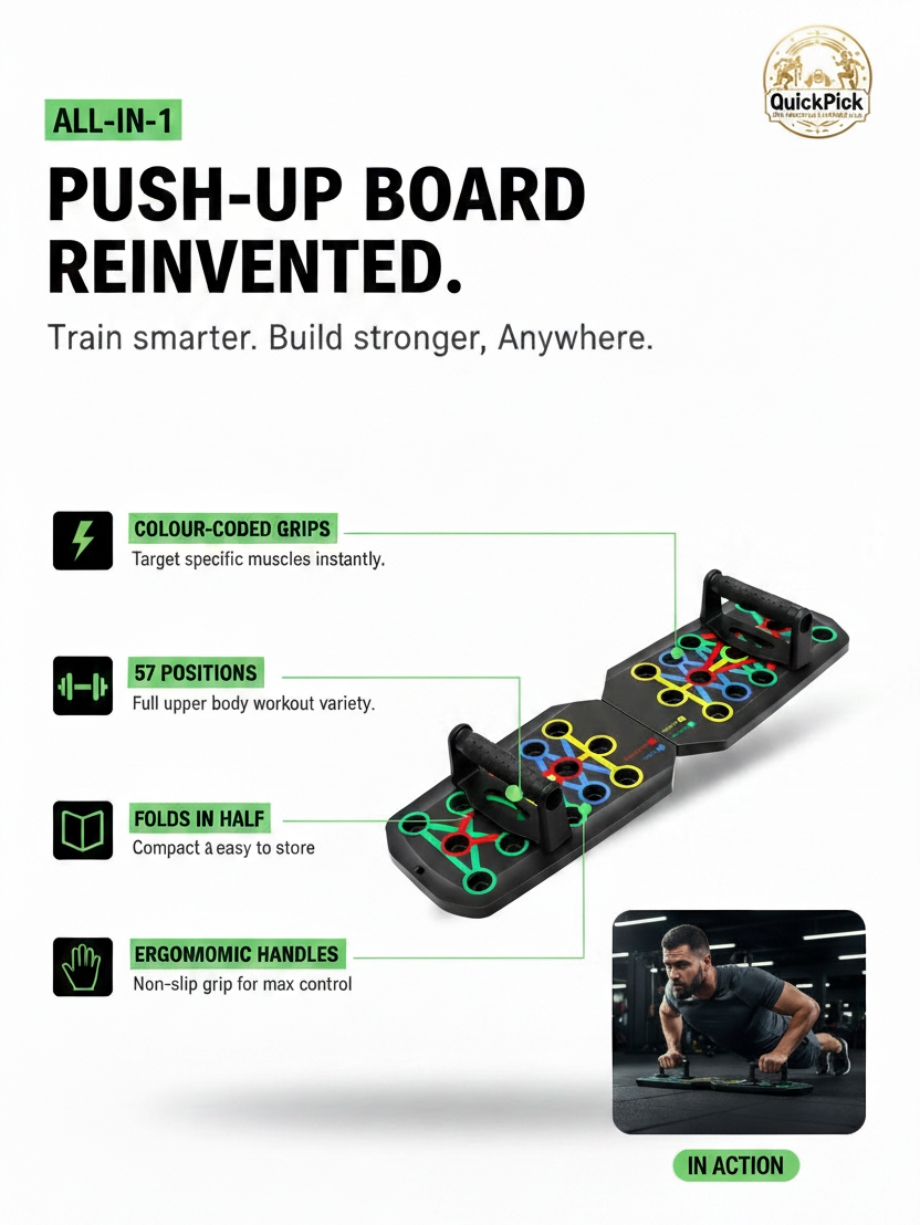 QuickPick Pro Push-Up Board — 57-Position Training System
